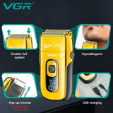 VGR V-332 Electric Razor Foil Shaver Men Cordless Shaving Skin Fade Barber Kit Golden Electric Shaver