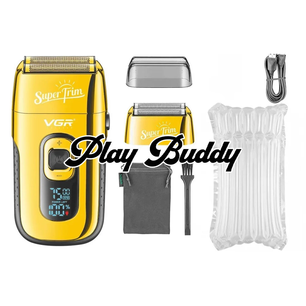 VGR V-332 Electric Razor Foil Shaver Men Cordless Shaving Skin Fade Barber Kit Golden Electric Shaver