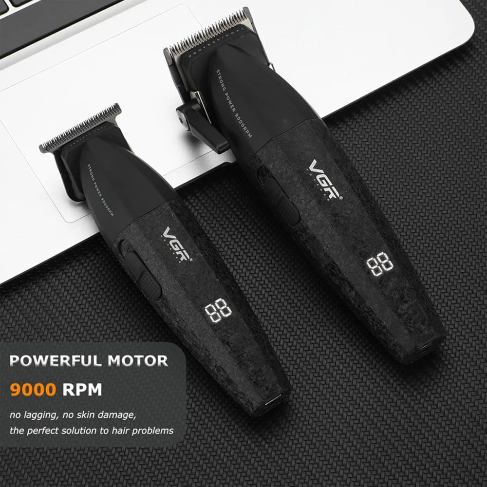 VGR V-640 Professional Barber Cordless Hair Clippers Set Beard Hair Trimmer Kit Electric Shaver