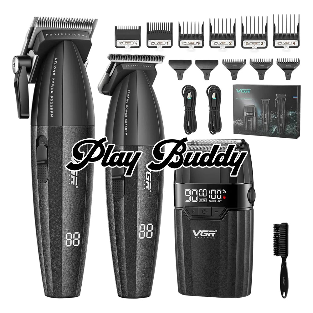 VGR V-640 S3 Professional Men’s Hair Clipper Trimmer Shaver Electric Barber Kit Black Electric Shaver
