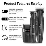 VGR V-640 S3 Professional Men’s Hair Clipper Trimmer Shaver Electric Barber Kit Black Electric Shaver