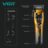 VGR V-668 Professional Hair Trimmer Vector Motor 11000RPM Cordless Barber Set 3 Colours Electric Shaver