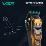 VGR V-668 Professional Hair Trimmer Vector Motor 11000RPM Cordless Barber Set 3 Colours Electric Shaver