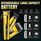 VGR V-694 Salon Hair Trimming Combo Kit - Hair Clipper Trimmer & Foil Shaver Gold Electric Shaver