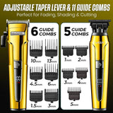 VGR V-694 Salon Hair Trimming Combo Kit - Hair Clipper Trimmer & Foil Shaver Gold Electric Shaver