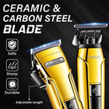 VGR V-694 Salon Hair Trimming Combo Kit - Hair Clipper Trimmer & Foil Shaver Gold Electric Shaver