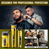 VGR V-694 Salon Hair Trimming Combo Kit - Hair Clipper Trimmer & Foil Shaver Gold Electric Shaver