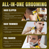VGR V-694 Salon Hair Trimming Combo Kit - Hair Clipper Trimmer & Foil Shaver Gold Electric Shaver