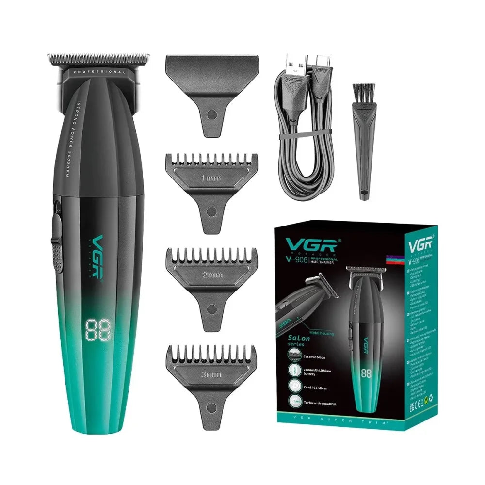 VGR V-906 Men’s Cordless Hair Clipper Cordless Electric Shaver Hair Trimmer Green Electric Shaver