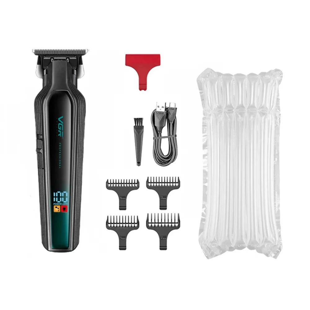 VGR V-930 Cordless Hair Trimmer Electric Clipper Barber DLC Blade Cutting Blue Electric Shaver