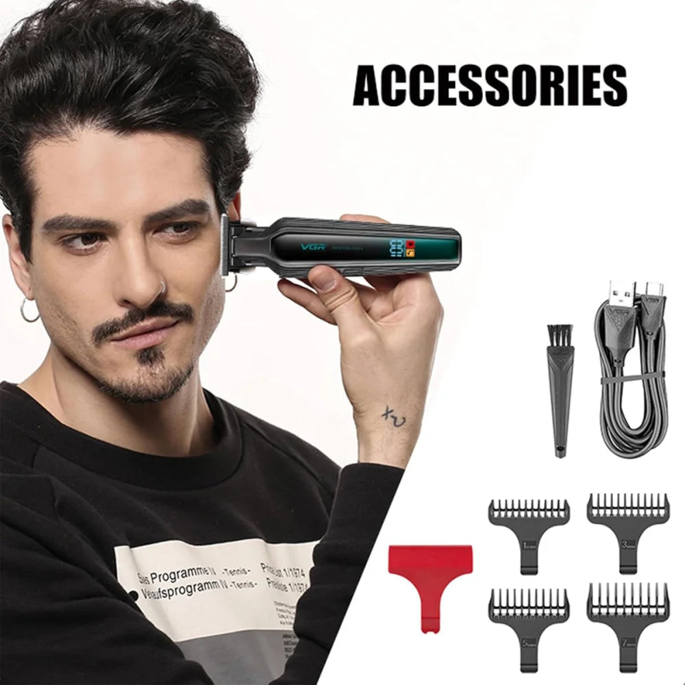VGR V-930 Cordless Hair Trimmer Electric Clipper Barber DLC Blade Cutting Electric Shaver