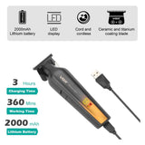 VGR V-930 Cordless Hair Trimmer Electric Clipper Barber DLC Blade Cutting Electric Shaver