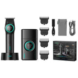 VGR V-977 & V-377 Professional Barber Series Trimmer & Shaver Combo DLC Blades Black Electric Shaver