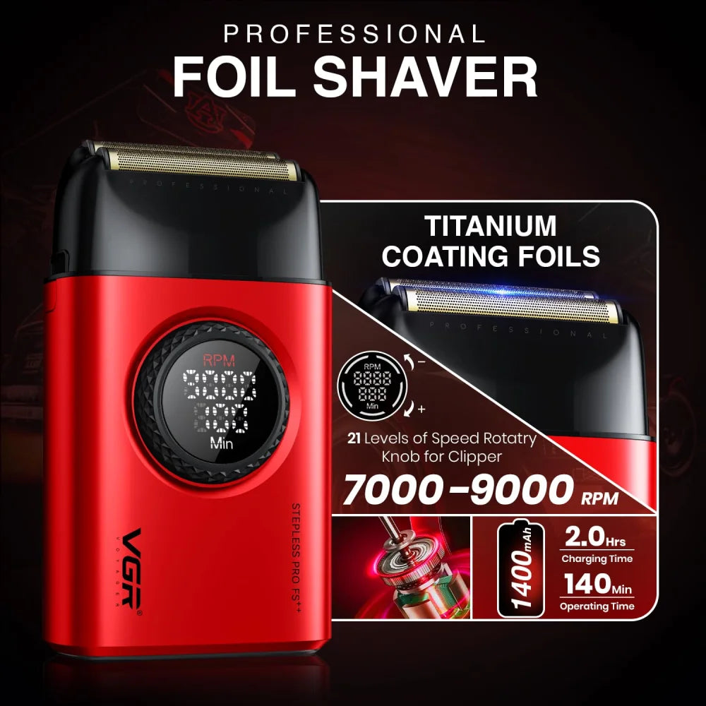 VGR V-977 & V-377 Professional Barber Series Trimmer & Shaver Combo DLC Blades Electric Shaver