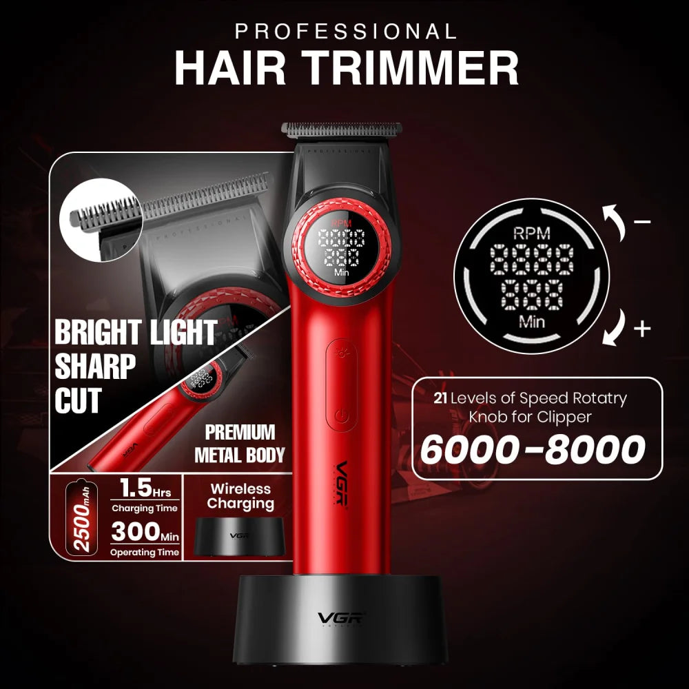 VGR V-977 & V-377 Professional Barber Series Trimmer & Shaver Combo DLC Blades Electric Shaver