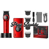 VGR V-977 & V-377 Professional Barber Series Trimmer & Shaver Combo DLC Blades Red Electric Shaver
