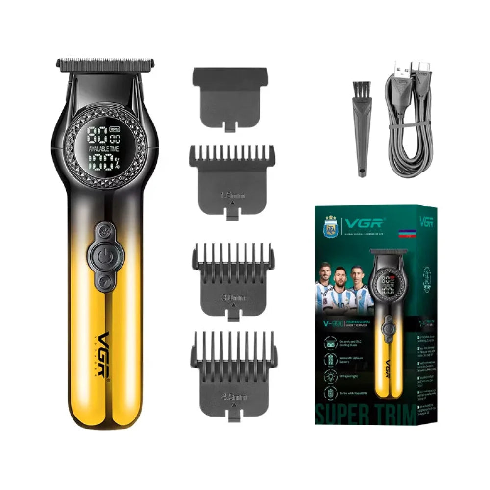 VGR V-990 Hair Trimmer Barber Hair Clipper Electric 8000RPM Cutting Machine Golden Electric Shaver