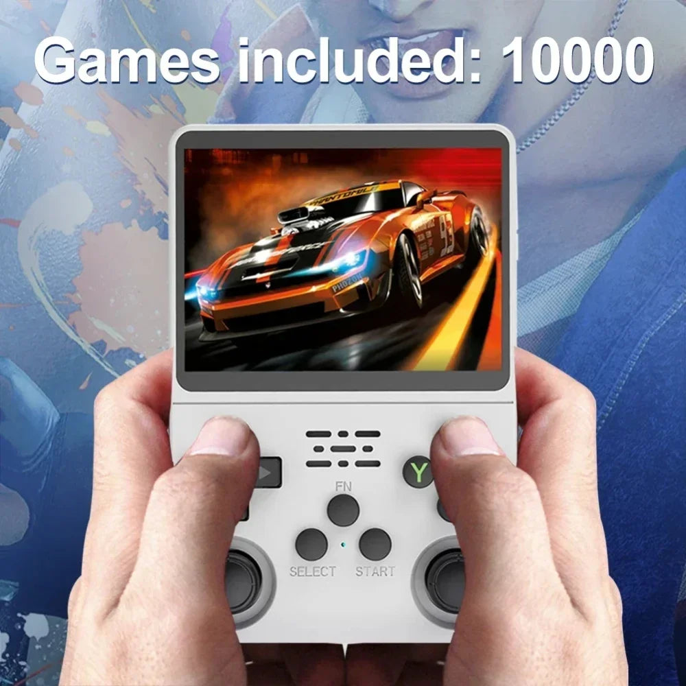 White R36S Retro Handheld Video Game Console Gameboy 3.5’’ IPS HD 15000 + Games White + 15K Titles Game Console