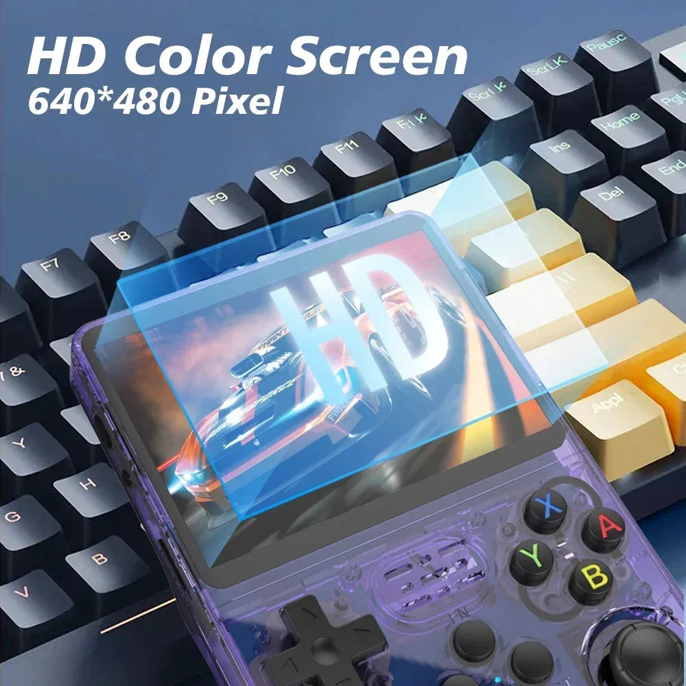 White R36S Retro Handheld Video Game Console Gameboy 3.5’’ IPS HD 15000 + Games White + 15K Titles Game Console