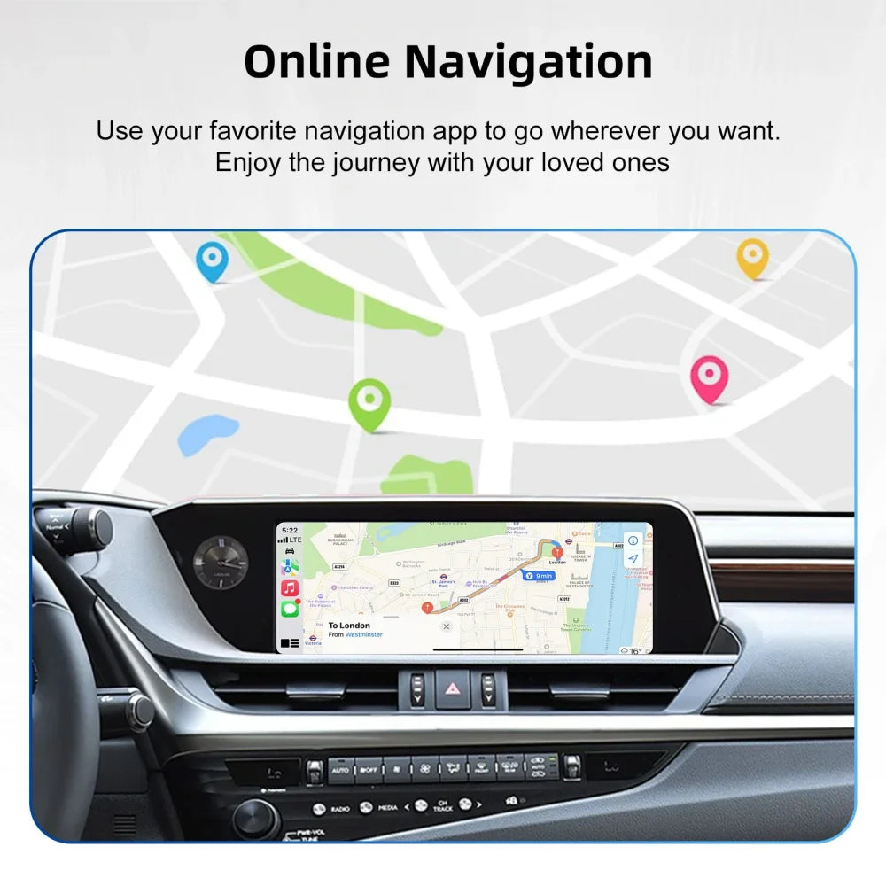 Wireless Apple CarPlay & Android Auto for Lexus ES/UX/NX/IS/RX/GX/RC 2018-2021 Lexus 2018-2021 with TouchPad Apple