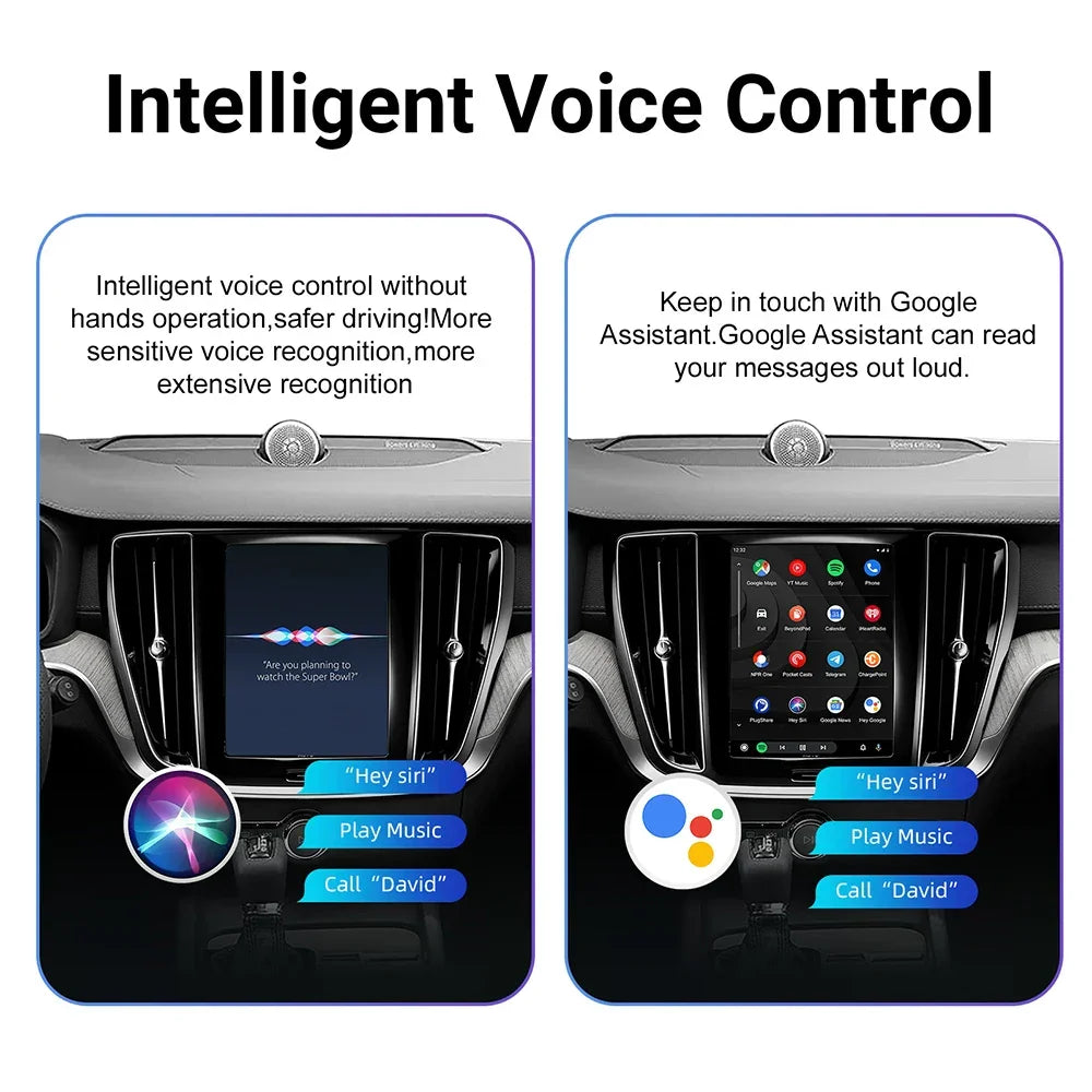 Wireless Apple CarPlay & Android Auto for Volvo (2017-2022) 9’’ Vertical Screen 9’’ Vertical Screen Apple CarPlay &