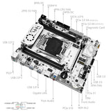 X99 LGA2011-3 Gaming mATX Motherboard M.2 NVMe TPM2.0 + Xeon E5 2680 V4 CPU Motherboard