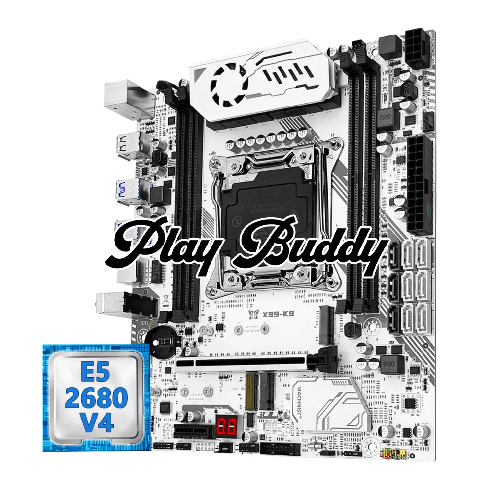 X99 LGA2011-3 Gaming mATX Motherboard M.2 NVMe TPM2.0 + Xeon E5 2680 V4 CPU Motherboard Motherboard