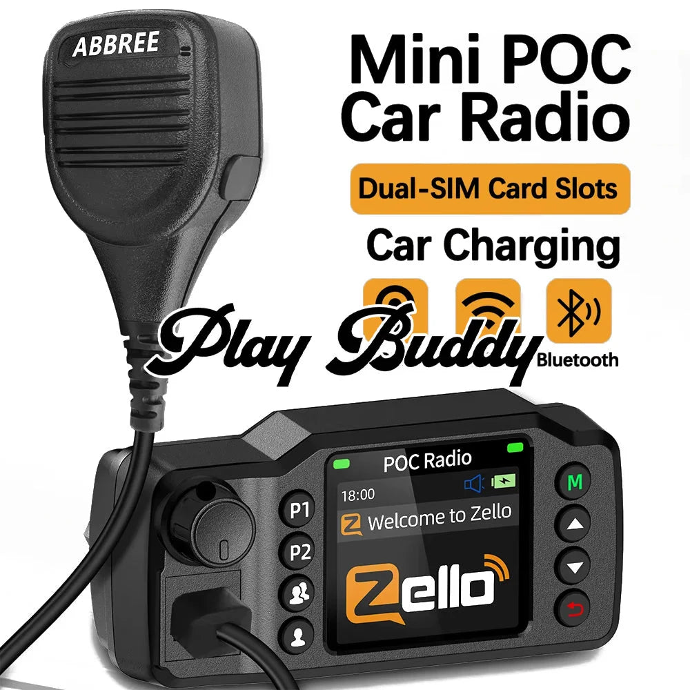 Zello Mini Mobile Car Radio 2G 3G 4G 5000KM Transceiver Supports GPS - Black - Walkie Talkie