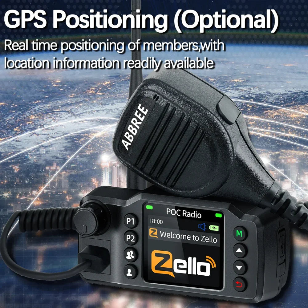 Zello Mini Mobile Car Radio 2G 3G 4G 5000KM Transceiver Supports GPS - Black - Walkie Talkie